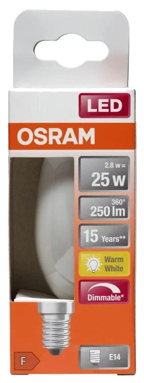 Lyspære Led Cl B 25 Matt E14 Dim Osram