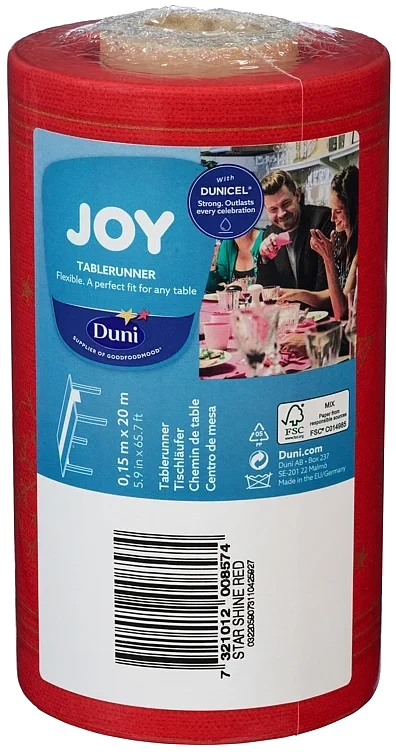 Bordløper dunicel 0,15x20m star shine rød  1stk