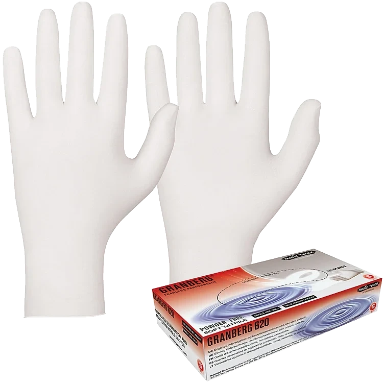 Engangshanske nitril hvit l   100stk