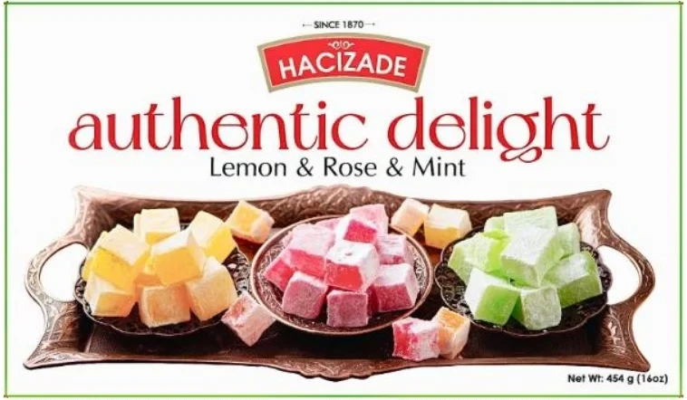 Hacizade Turkish Delight Lemon & Rose 454g