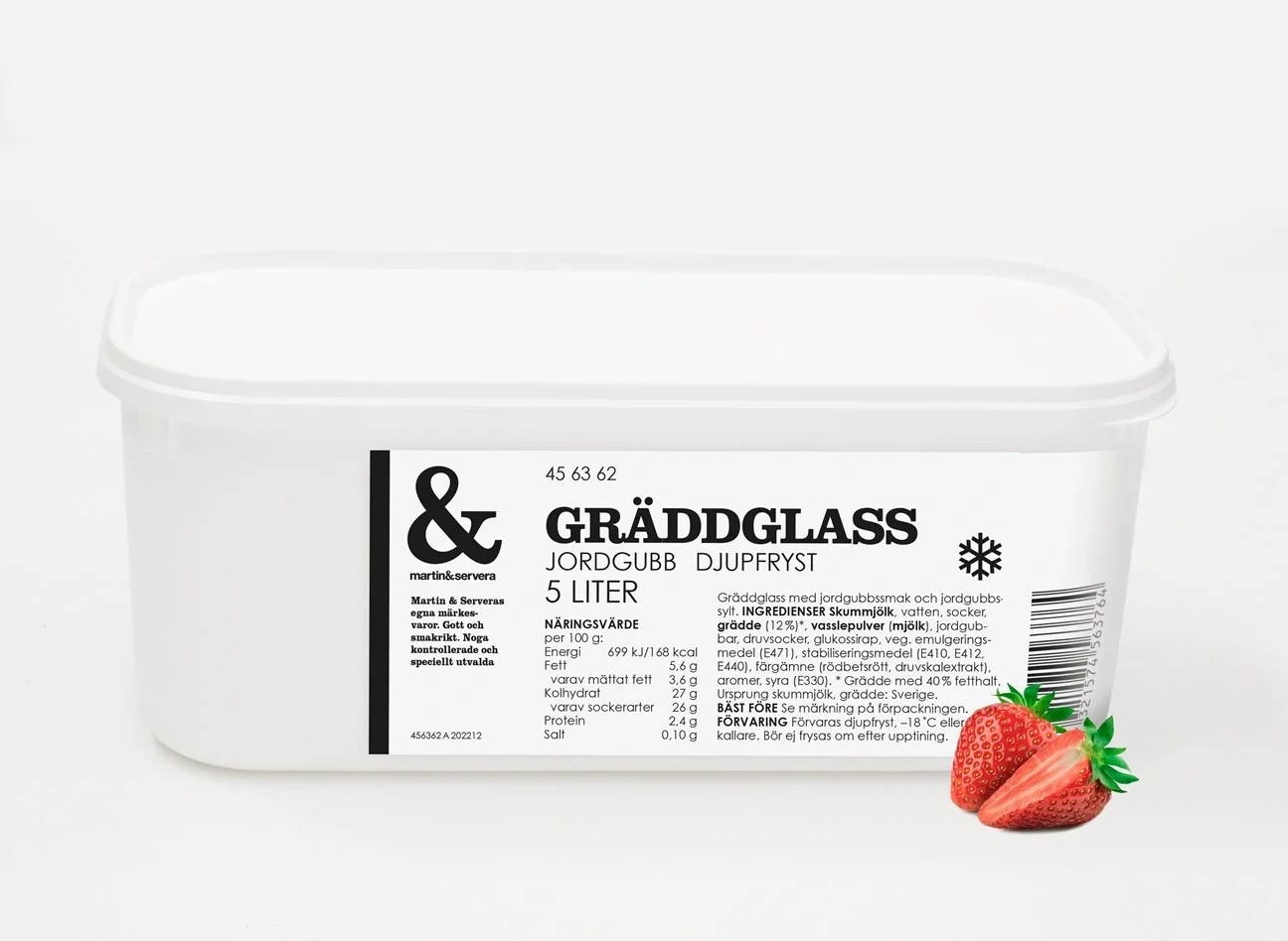 Gräddglass jordgubb