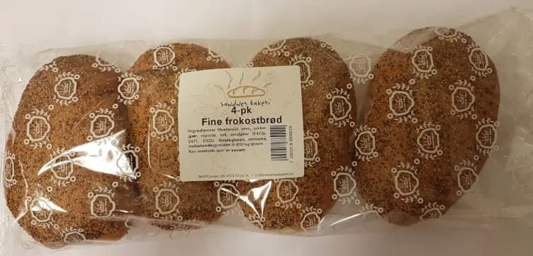 Frokostbrød Fine 4pk Emball Sandnes Bakeri