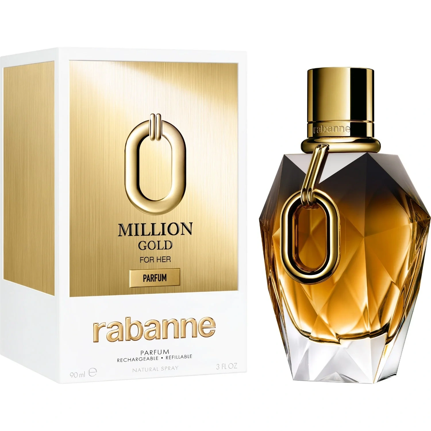 Rabanne Million Gold For Her Parfum 90 ml, Refillable