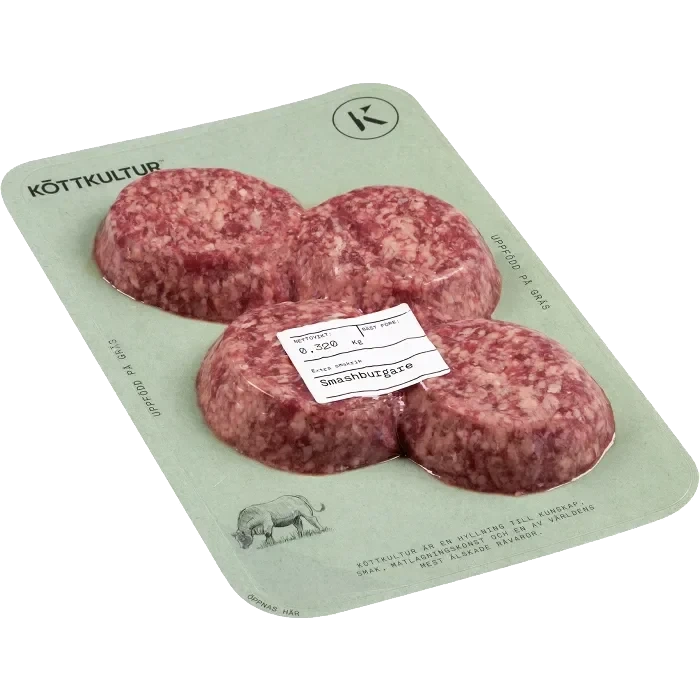 Smashburgare Färska 320g Köttkultur