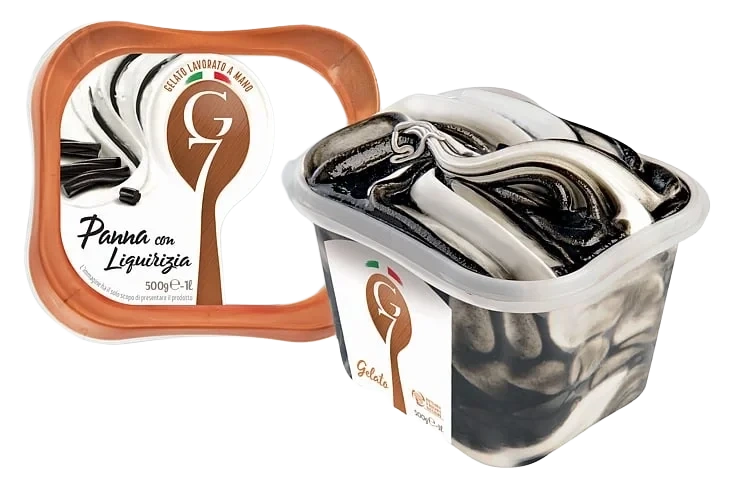 Panna Con Liquirizia 1l G7 Ekte Italiensk Iskrem