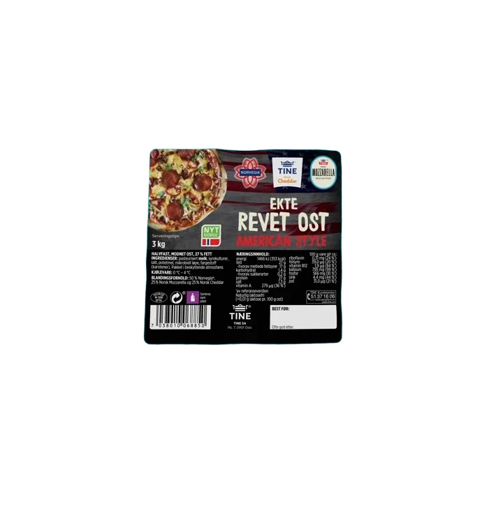 Pizzaost American Style 3kg Tine