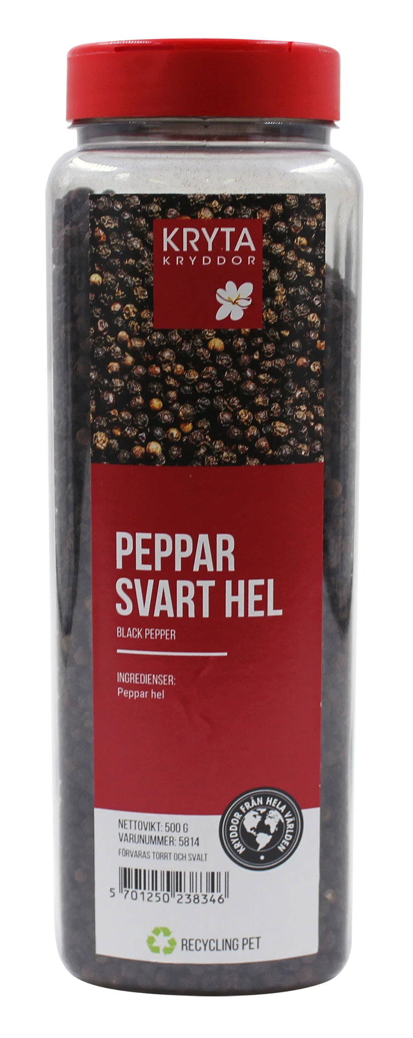Svartpeppar hel