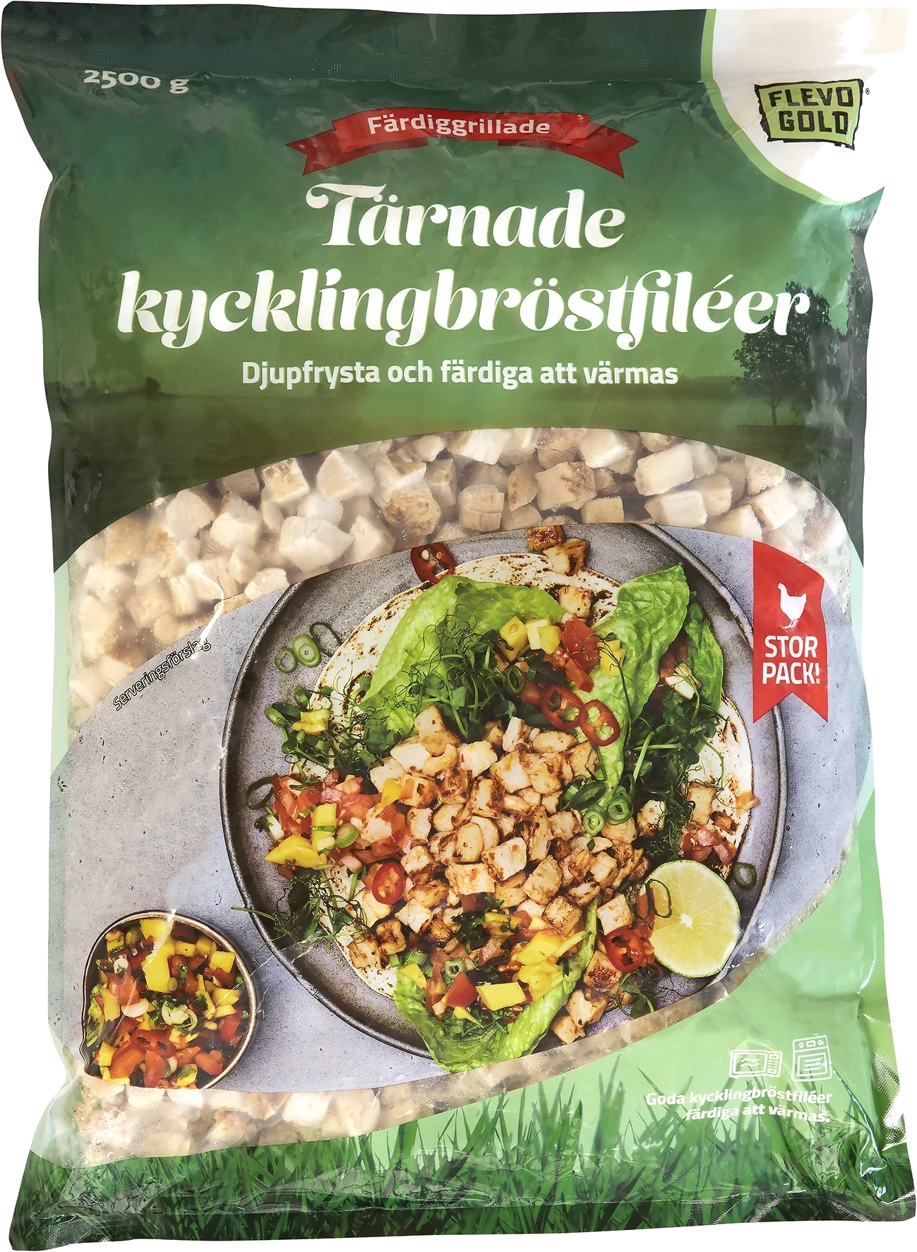 Grillad tärnad kycklingbröstfilé