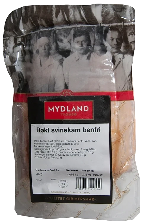 Røkt svinekam benfri rå   kg