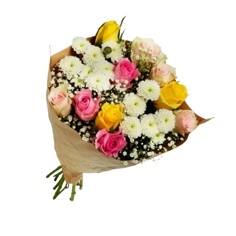 Helgebukett Roser Chrysanthemum Solidago