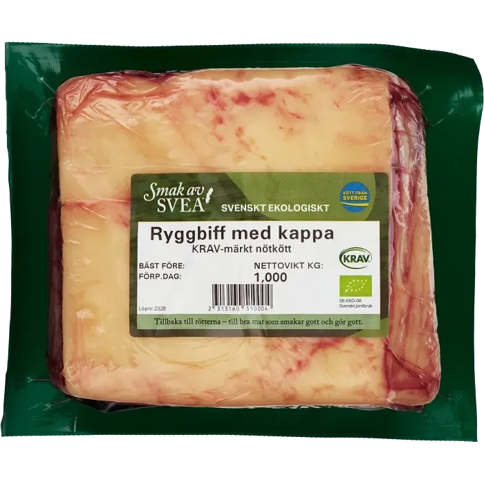 Ryggbiff med kappa Färsk ca 1kg Smak av Svea