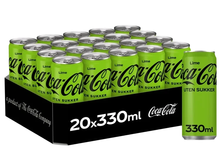 Coca-Cola u/Sukker Lime boks