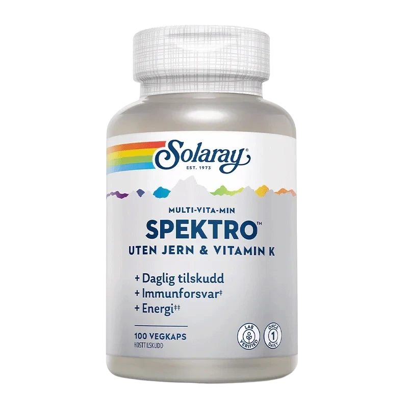 Solaray Spektro uten jern og vitamin K - 250 kap