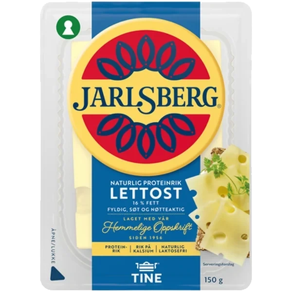 Jarlsberg Lett 16% skivet 150g Tine