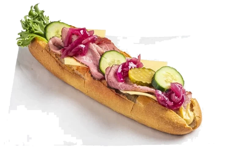 Baguette Fin m/Angus Pastrami pr stykk
