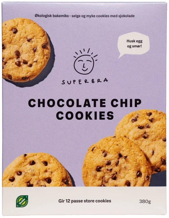 Cookies Chocolate Chips Øko 380g Superbra