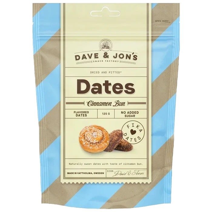 Dadlar Kanelbulle 125g Dave & Jon's