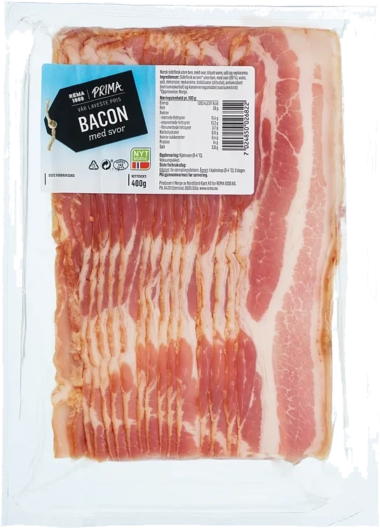 Prima Bacon m/Sv Oppsk 400g Nordfjord