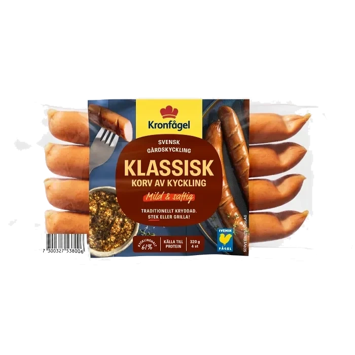 Grillkorv av Kyckling Klassisk 320g Kronfågel