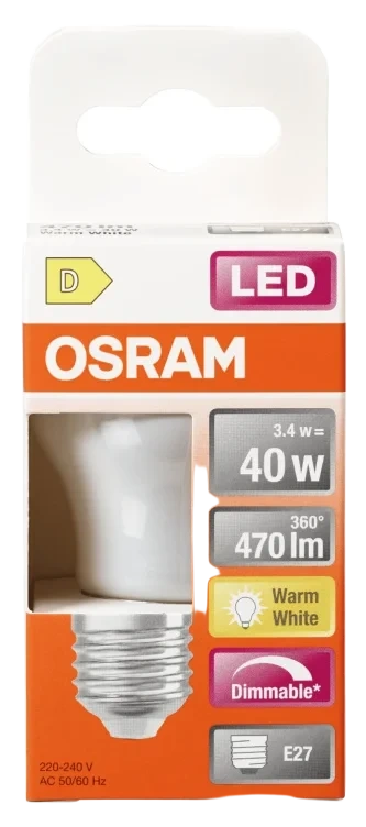 Lyspære Led Cl P 40 Matt E27 827 Dim Osram