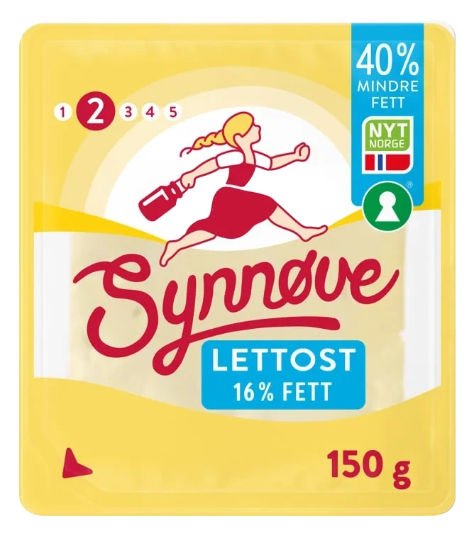 Gulost Lett 16% skivet 150g Synnøve