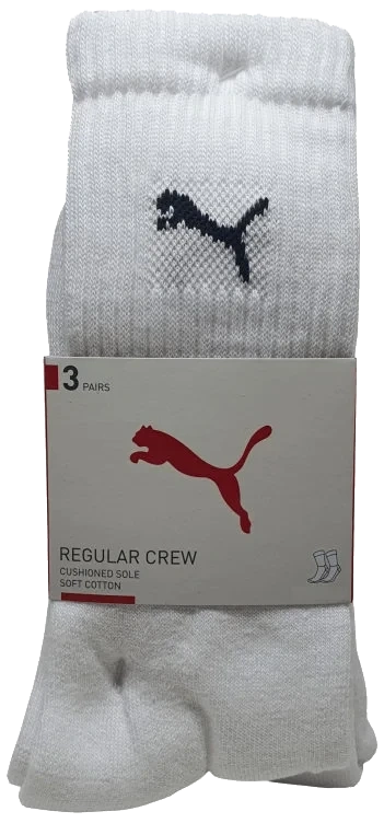 Crew Sock 3pk Hvit 39/42 Puma