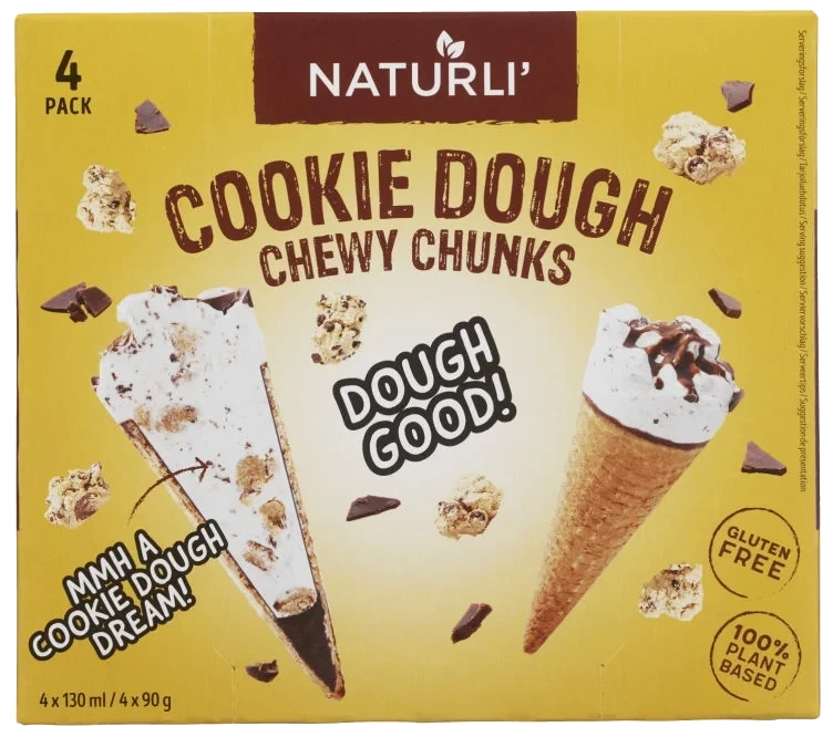 Krone-Is Cookie Dough 4pk Naturli'