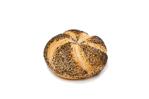 Kaiser roll with poppy seed