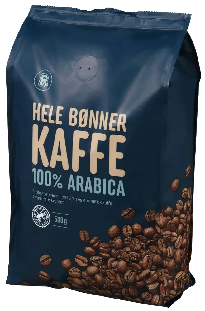 Kaffe, hele bønner 100% Arabica, 500 g