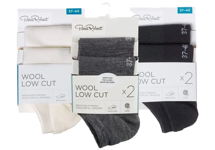 Wool Socks Low Cut 37-40 2par Pierre Robert
