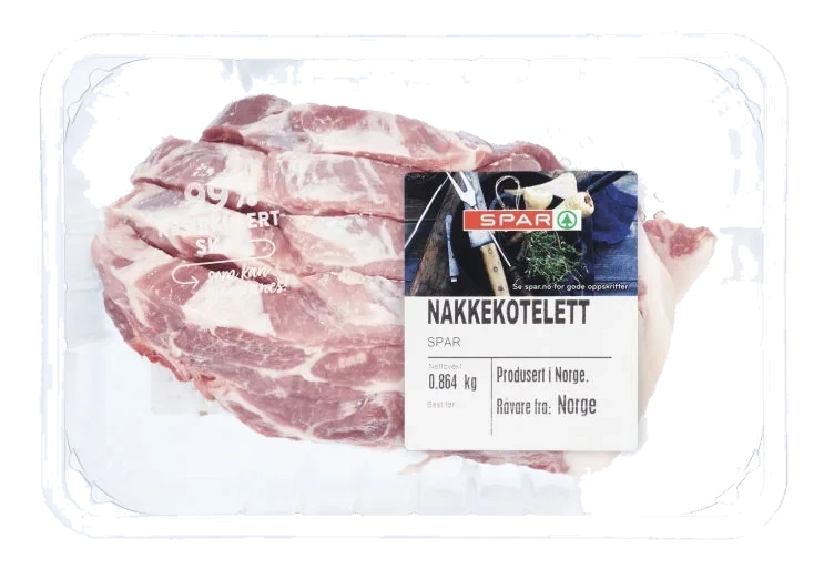 Svin Nakkekotelett 4pk Ca900g Spar