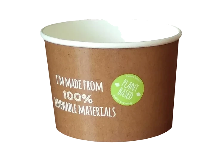 Miljøvennlig matbeger 500ml i 100% plantebasert matr  25stk