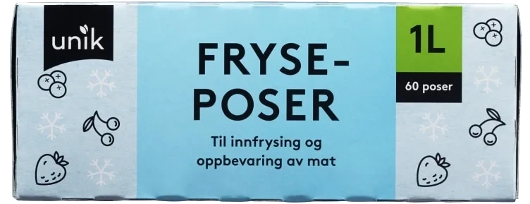 Fryseposer 1l 60stk Unik