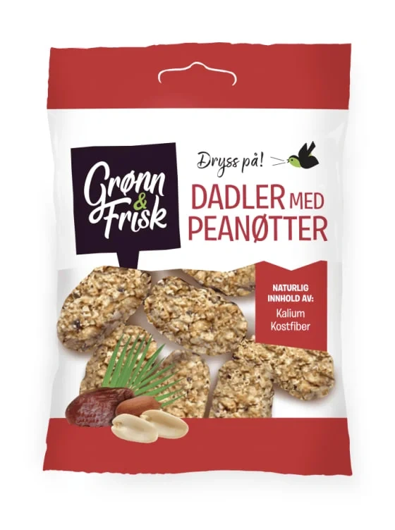 Dadler med Peanøtter 90g Grønn & Frisk