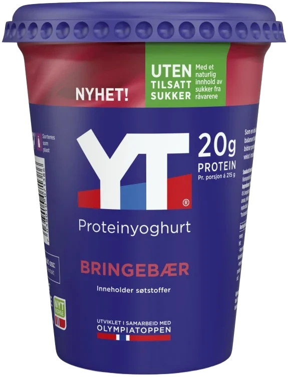 Yt Proteinyoghurt Bringebær 430g Tine