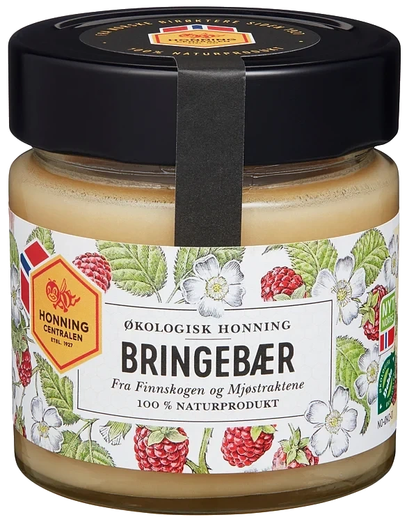 Honning bringebær økol.   270g