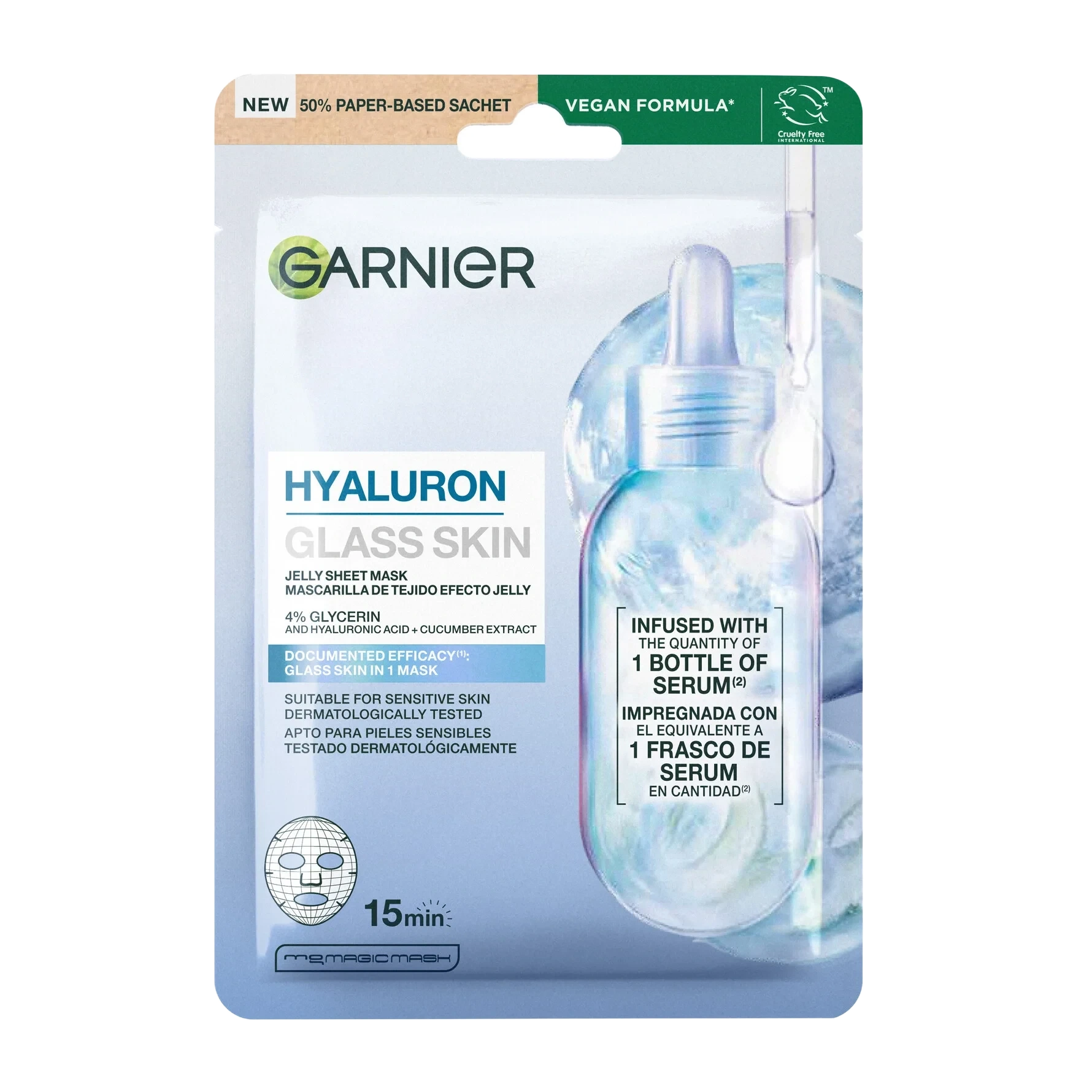 Garnier Hyaluron Glass Skin Jelly Ansiktsmaske 27 g