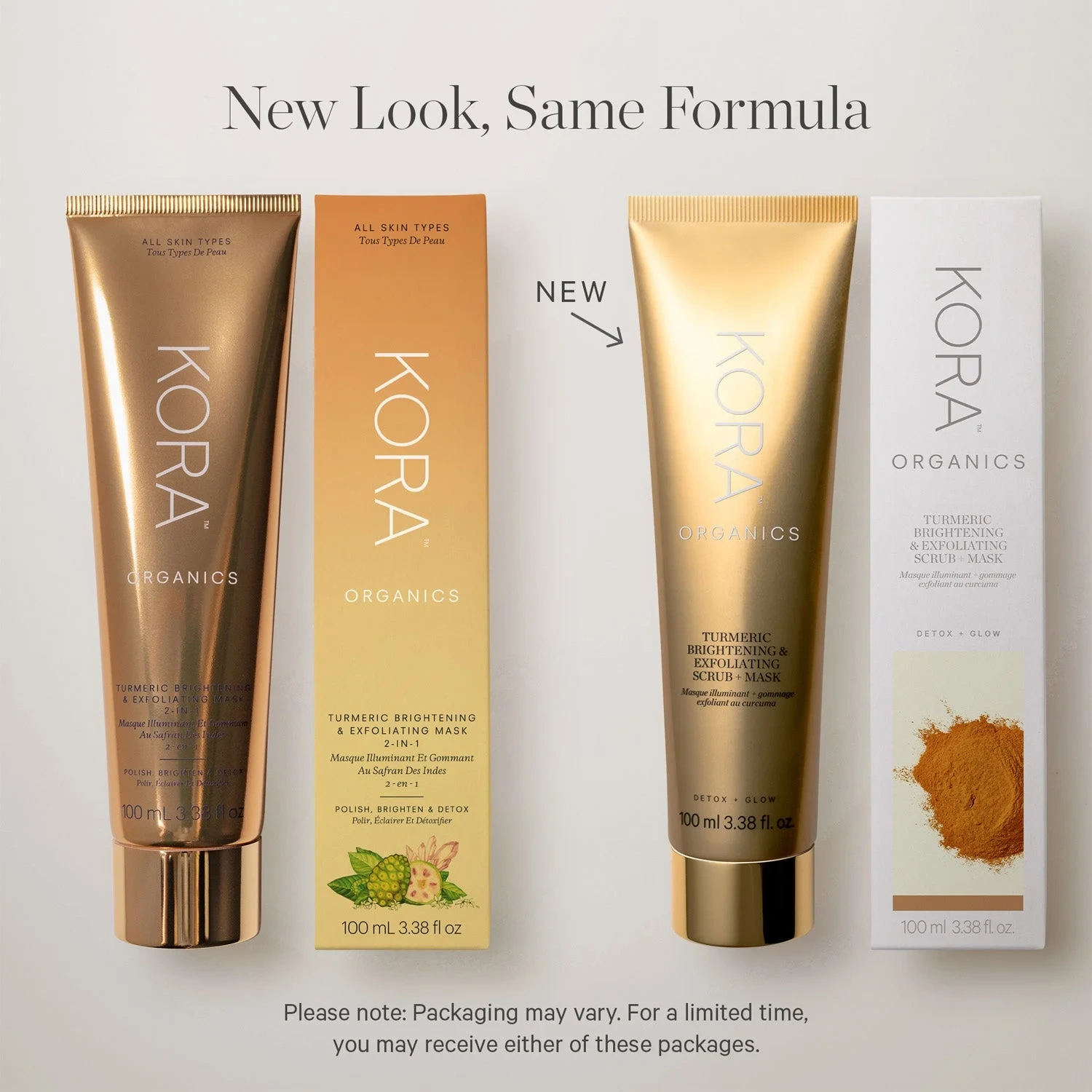 KORA Organics Turmeric Brightening & Exfoliating Scrub & Mask