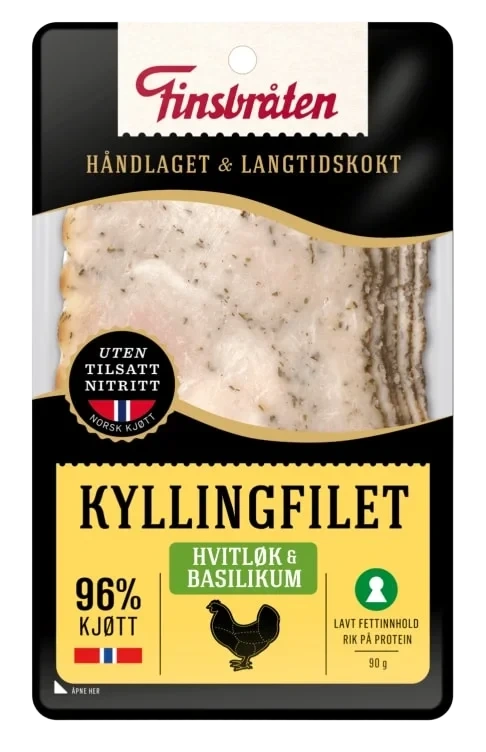 Kyllingfilet Hvitløk&Basilikum 90g Finsbråten