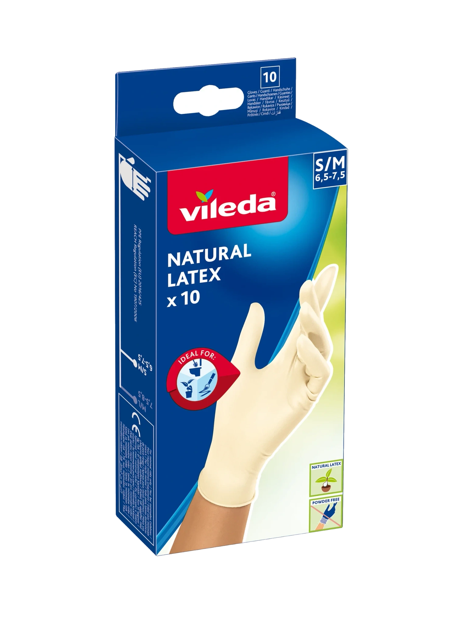 Natural Latex 10 engångshandske S/M
