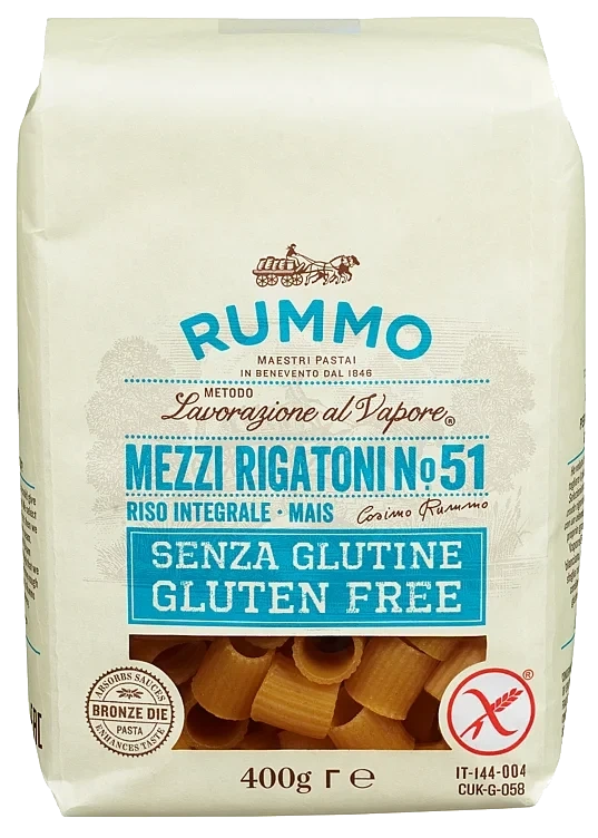 Mezzi rigatoni no51, gl.free  400g