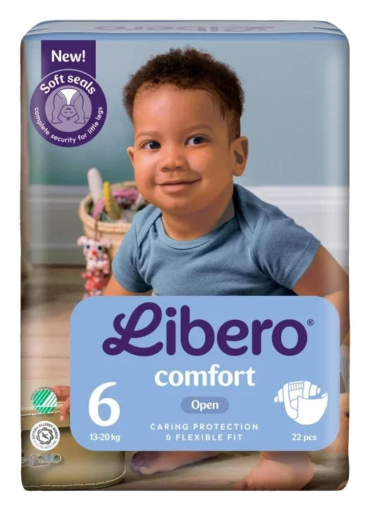 Libero Comfort 6 Åpen Bleie 13–20 Kg, 22 stk