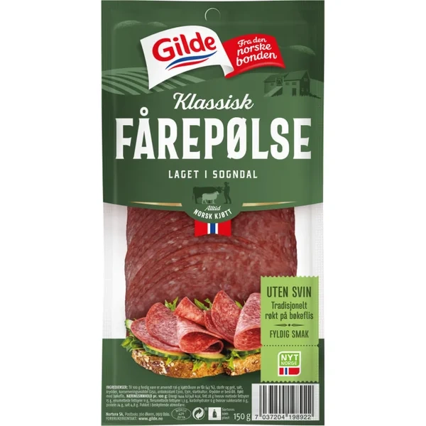 Fårepølse Skivet 150g Gilde
