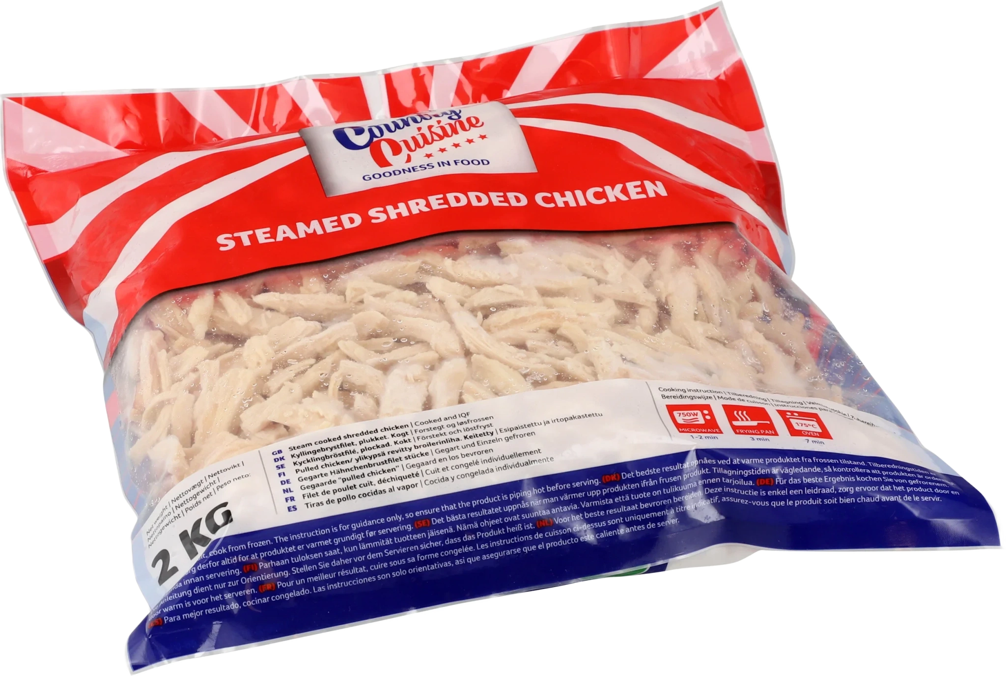 Steamed shredded chicken