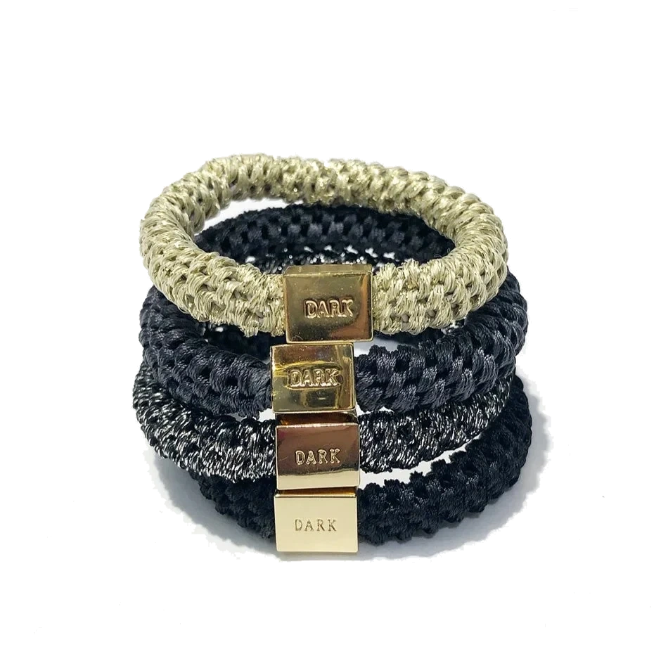 Dark Fat Hair Ties 4 Pk Combo