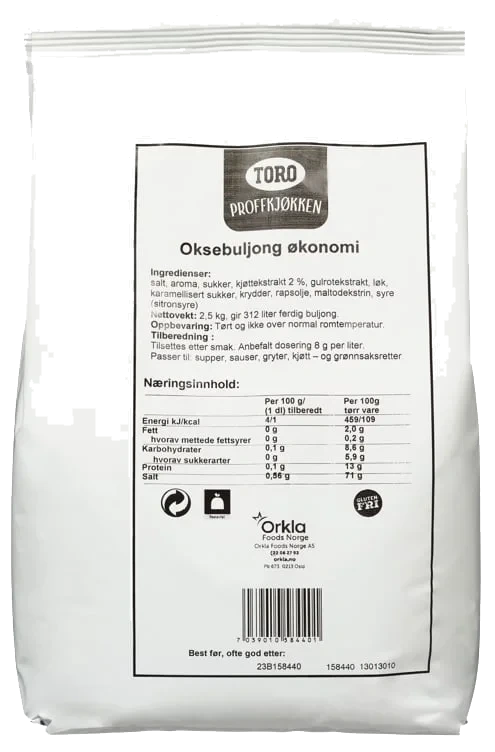 Toro Oksebuljong Økonomi 2,5kg