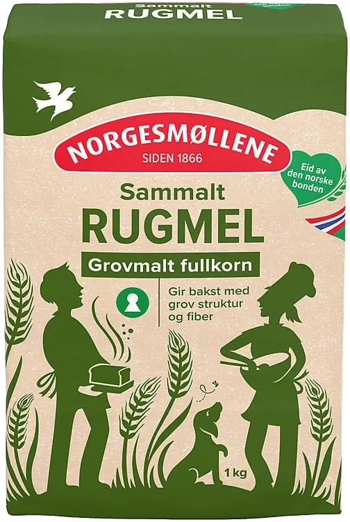 Rugmel sammalt grov fullkorn  1kg