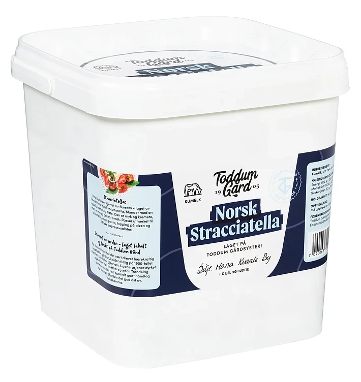 Norsk Stracciatella 5kg Toddum Gård Spann