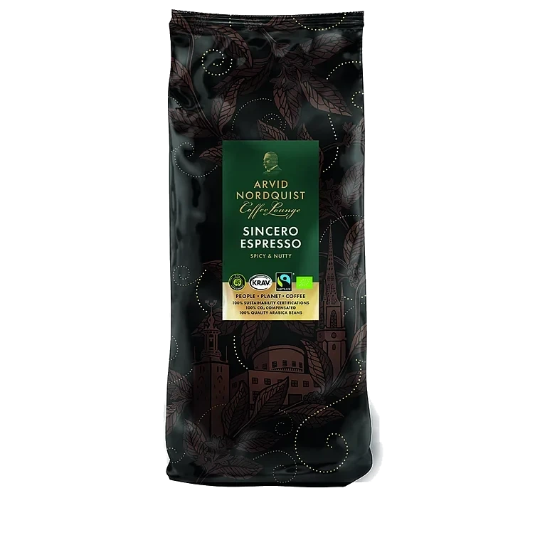 Kaffe sincero espresso hele bønner økol.&fairtrade   1kg