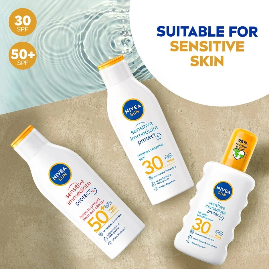 Nivea Sun Sensitive Immediate Protect Soothing Spray Spf 30, 200ml